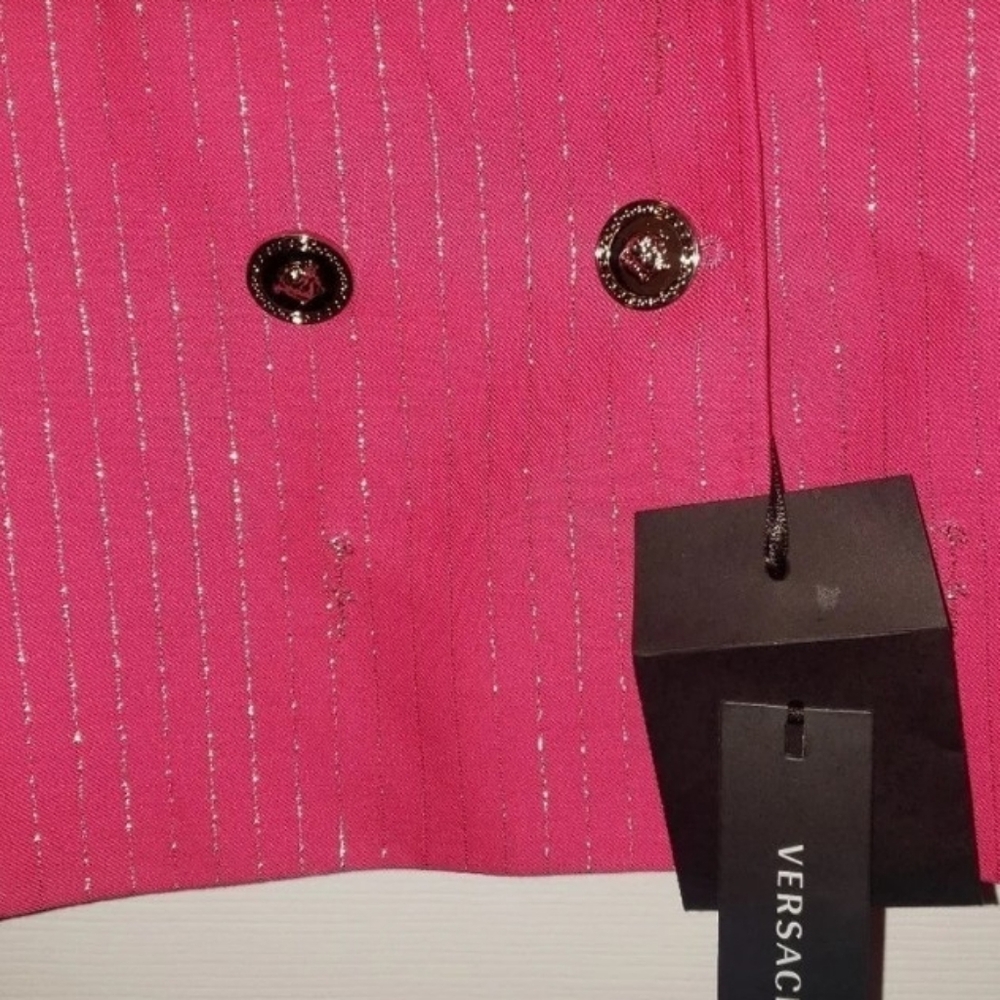 Gianni Versace Pink Pinstripe Blazer - Picture 3 of 9